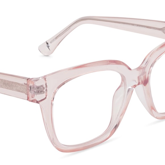 DIFF Bluelight Glasses Light Pink Crystal Frame Blue Light Technology Lens NWT - Picture 4 of 10